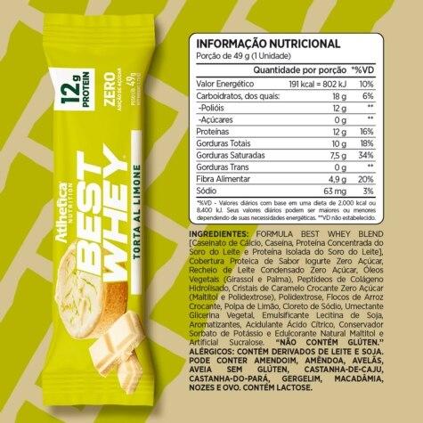 Barra Proteica Atlhetica Nutrition Best Whey Sabor Torta Al Limone 49g - Imagem 2
