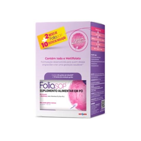 Kit FoliaSop 60 Sachês + 10 Testes de Ovulação - Imagem 1