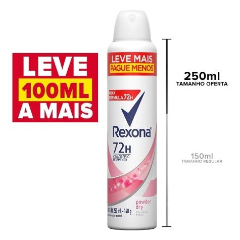 Desodorante Aerossol Rexona Powder Dry Leve mais Pague menos 72h 250ml - Imagem 2