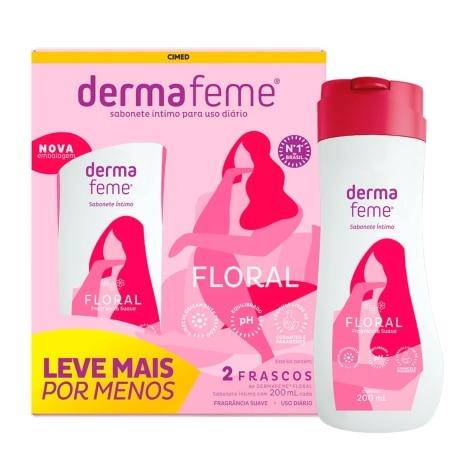 Kit Sabonete Líquido Dermafeme Floral 200ml 2 Unidades - Imagem 1
