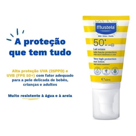 Protetor Solar Facial e Corporal Mustela Bebê FPS50+ 40ml - Imagem 4