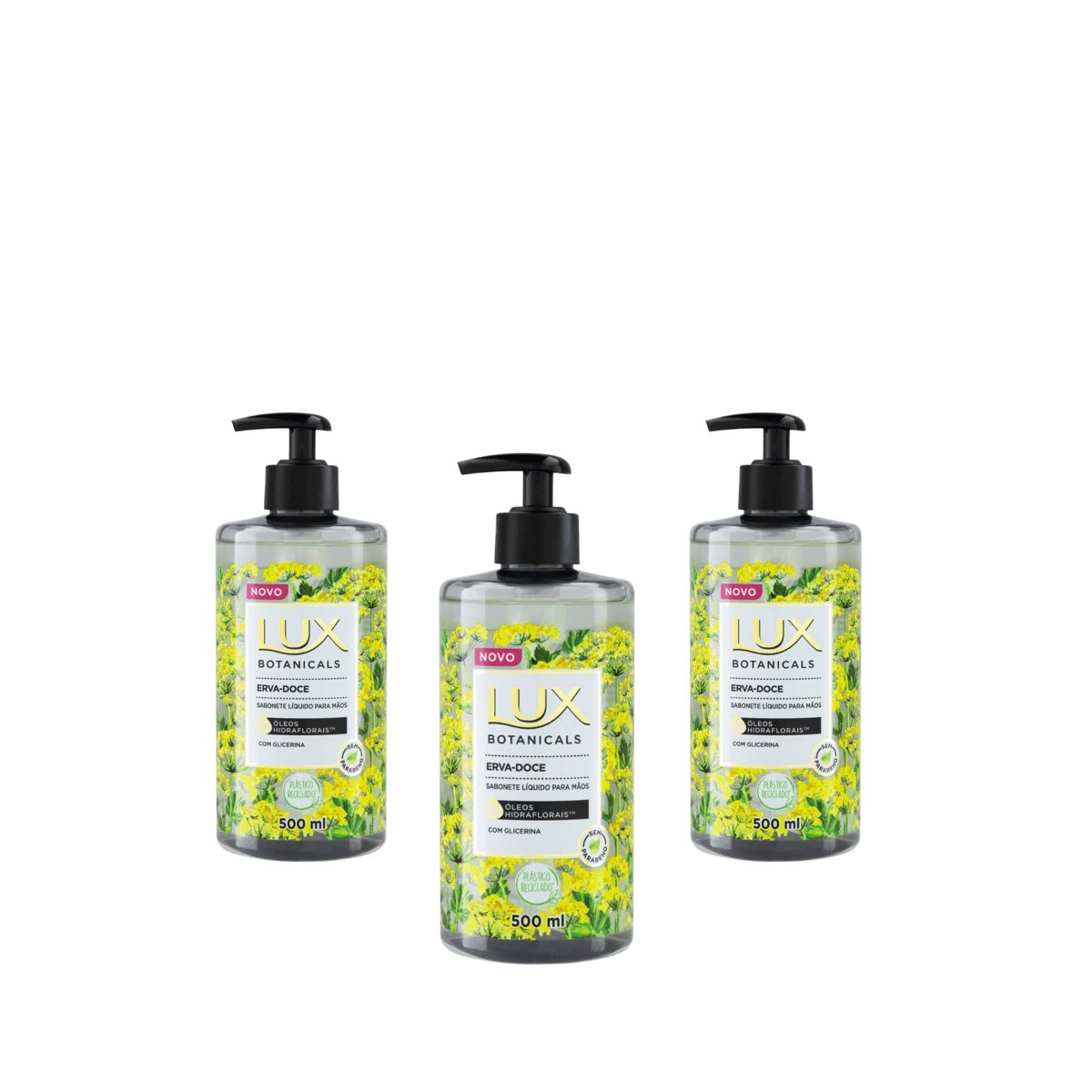 Kit 3 Unidades Sabonete Líquido para as Mãos Lux Botanicals Erva Doce 500ml - Imagem 1