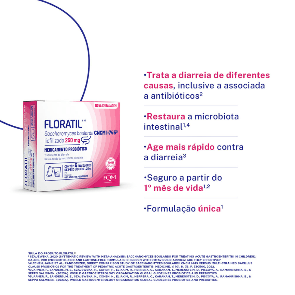 Floratil AT 250mg 6 Envelopes 1,25g - Imagem 3