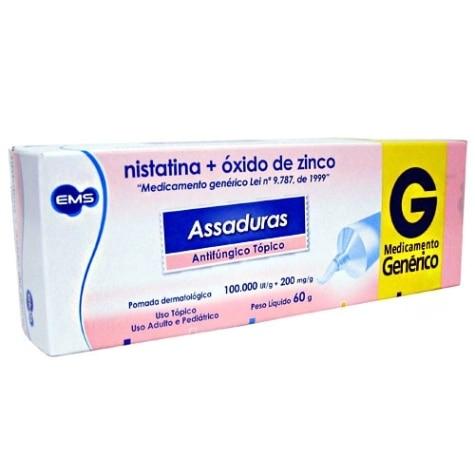 Nistatina + Óxido de Zinco Pomada 100.000UI + 200mg 60g EMS Genérico - Imagem 1