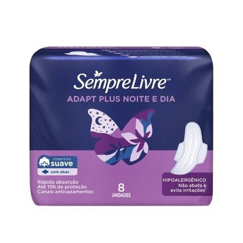 Absorvente Noturno Suave com Abas Sempre Livre 8 Unidades - Imagem 1