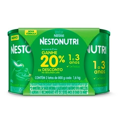 Kit Fórmula Infantil Nestonutri 1 a 3 Anos 800g Ganhe 20% de Desconto na Segunda Lata - Imagem 1