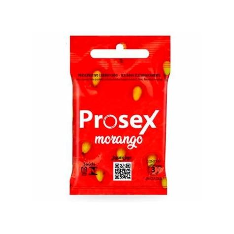 Preservativo Prosex Morango 3 Unidades - Imagem 1