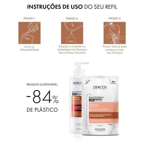 Shampoo Dercos Vichy Kera-Solutions Cabelo Refil 200ml - Imagem 4