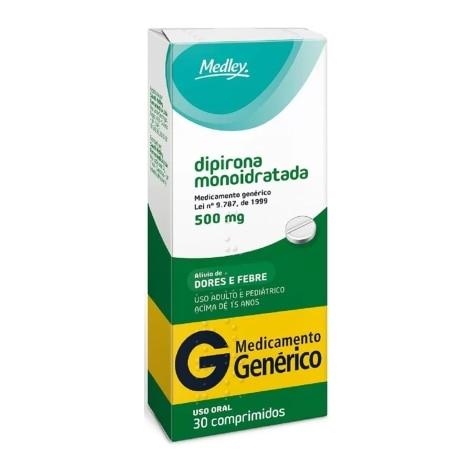 Dipirona Monoidratada 500mg 30 Comprimidos Medley Genérico - Imagem 1