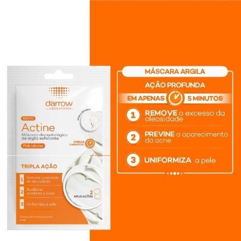 Máscara Facial Esfoliante Actine Argila Pele Oleosa 2 Unidades - Imagem 4