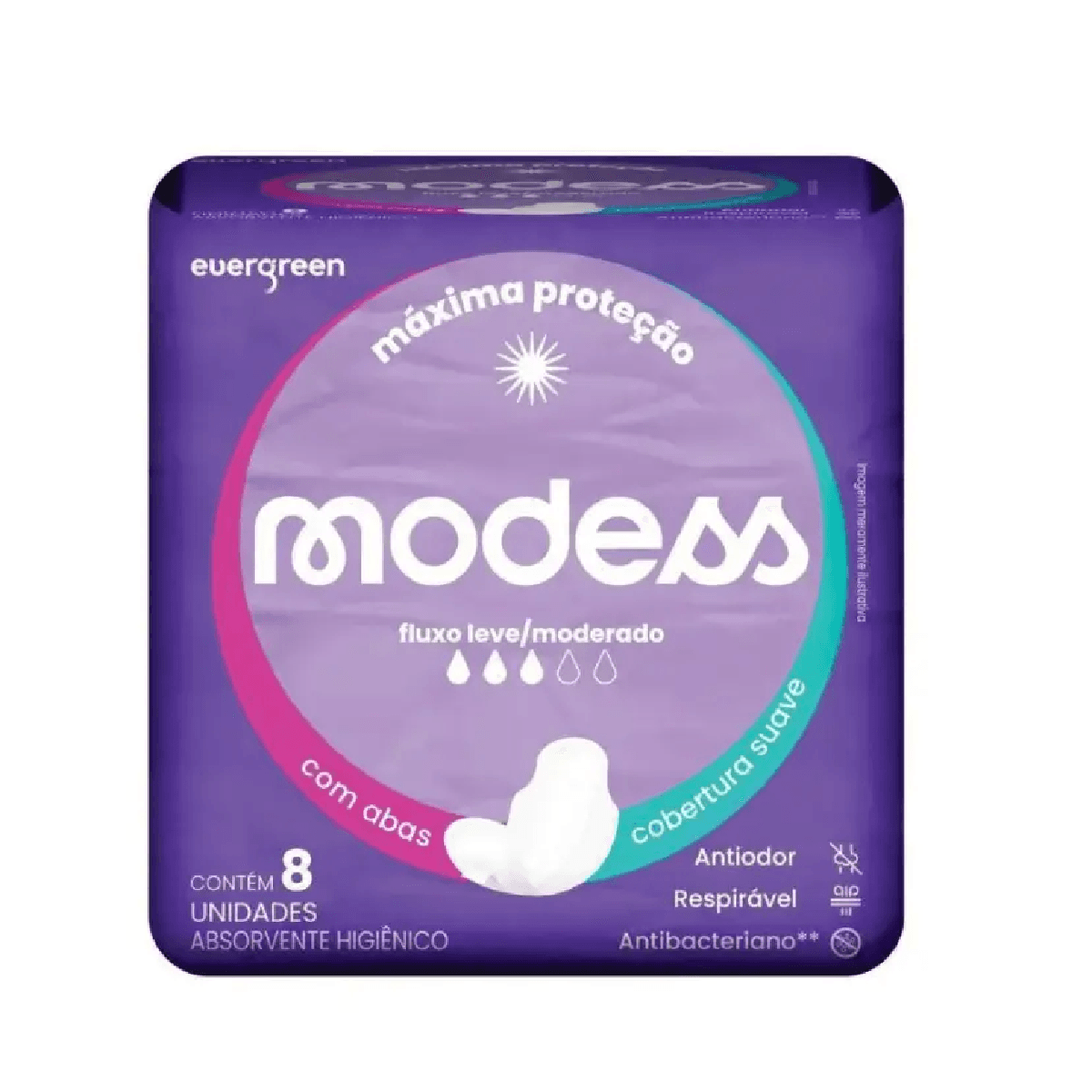 Absorvente Íntimo Suave com Abas Modess 8 Unidades - Imagem 1