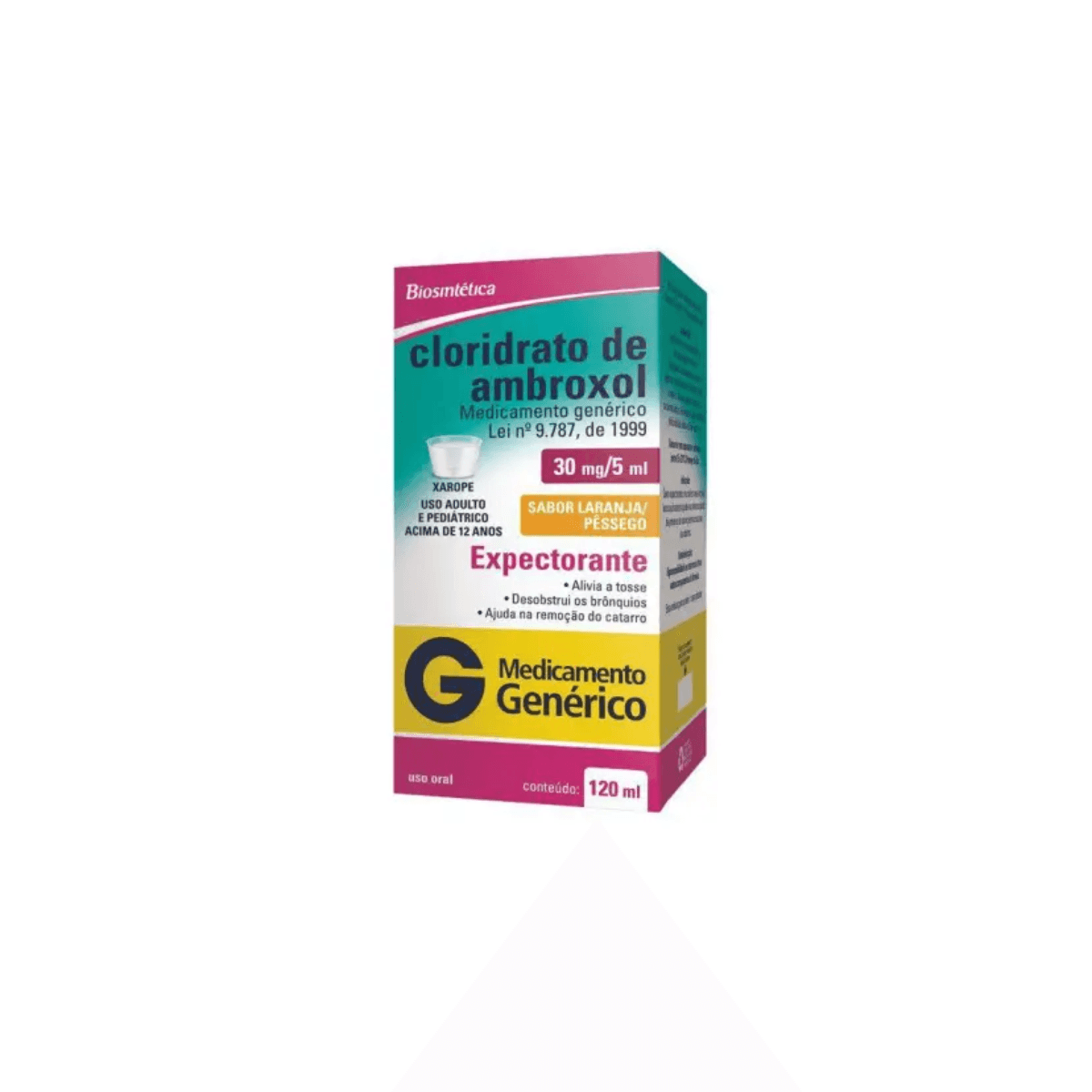 Cloridrato de Ambroxol 30mg 5ml xarope 120ml Aché Biosintética Genérico - Imagem 1
