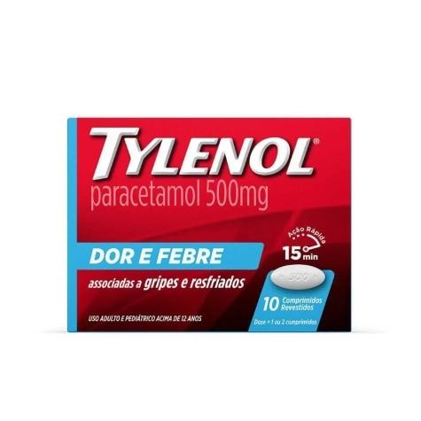 Tylenol 500mg Dor e Febre 10 Comprimidos - Imagem 1