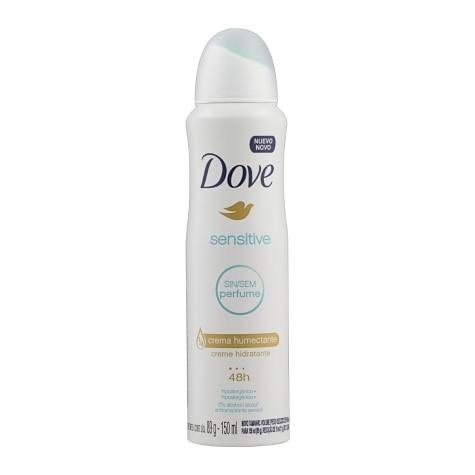 Desodorante Aerossol Dove Sensitive Sem Perfume 72h 150ml - Imagem 1