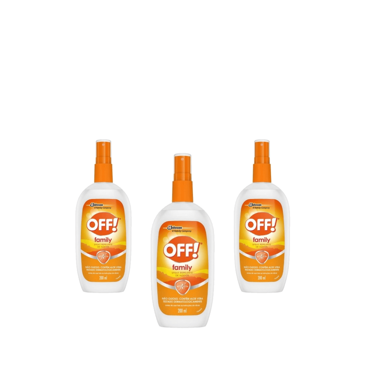 Kit 3 Unidades Repelente Off! Spray Family 200ml - Imagem 1