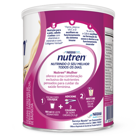 Suplemento Alimentar Nutren Beauty Sabor Baunilha 400g - Imagem 4
