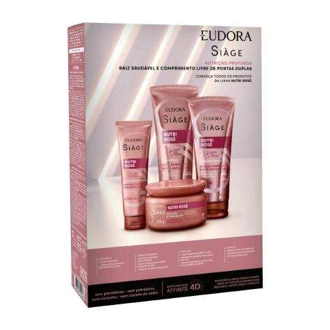 Kit Siàge Eudora Nutri Rosé Shampoo 250ml + Condicionador 250ml + Leave In 30ml - Imagem 2