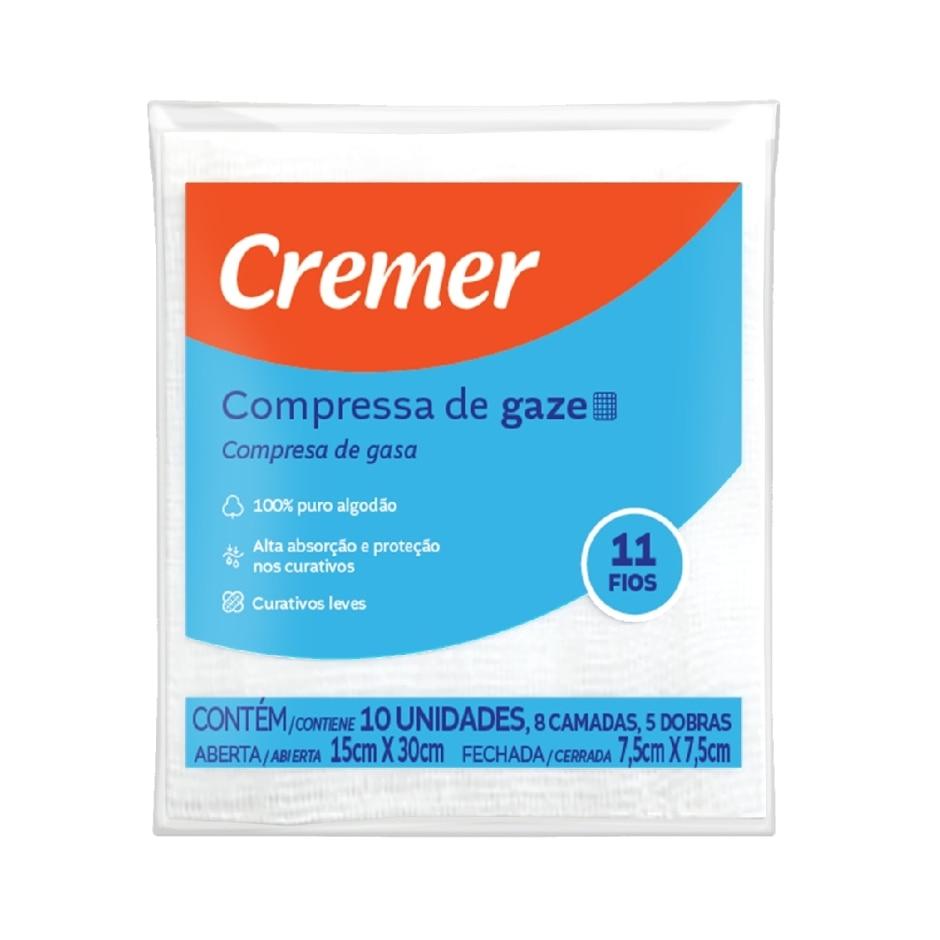 Compressa de Gaze Cremer Não Estéril 10 Unidades