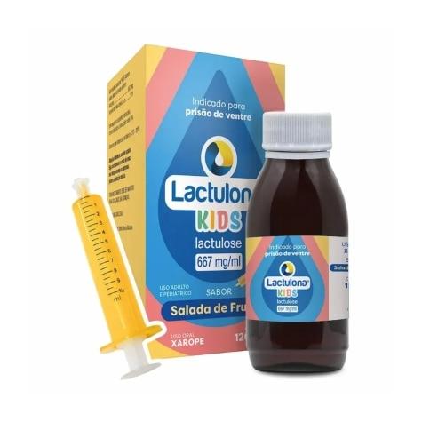 Lactulona Kids 667mg/ml Xarope Sabor Salada de Frutas 120ml + Seringa Dosadora - Imagem 2