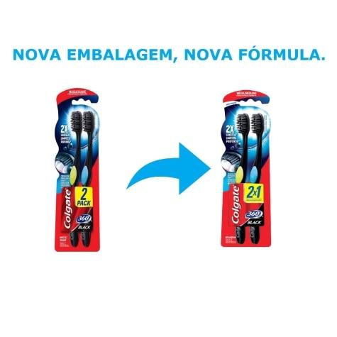Escova Dental Colgate 360º Black 2 Unidades - Imagem 3
