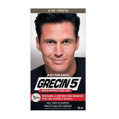 Shampoo Colorante Grecin 5 Just for Men Preto 60ml - Imagem 1