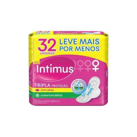 Absorvente Cobertura Seca com Abas Intimus Tripla Proteção 32 Unidades Leve mais Por Menos - Imagem 1