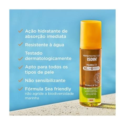 Fotoprotetor Isdin HydroOil Protege e Bronzeia FPS30 200ml - Imagem 3