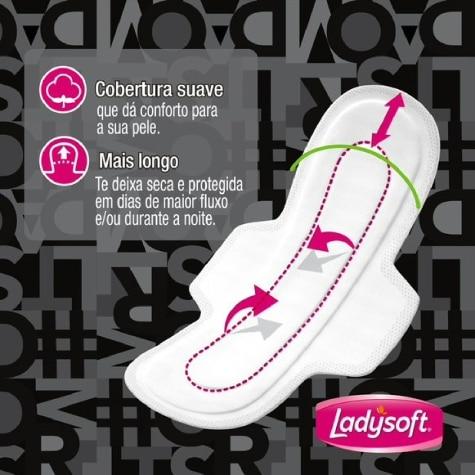 Absorvente Noturno Suave com Abas Ladysoft 16 Unidades Leve mais Por menos - Imagem 4