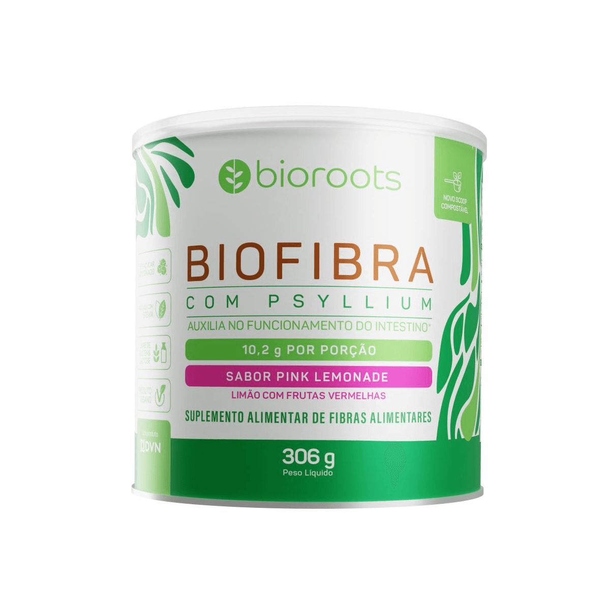 Biofibra 306 G Sabor Frutas Vermelhas e Limão - Bioroots - Imagem 1