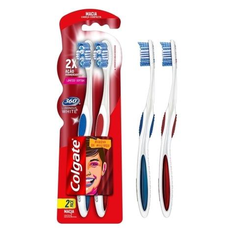 Escova Dental Colgate 360 Luminous White Leve 2 Pague 1 - Imagem 2