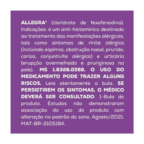 Allegra 60mg 10 Comprimidos Revestidos - Imagem 4