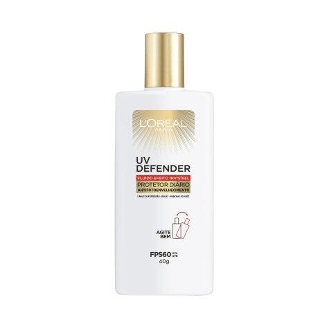 Protetor Solar Facial L'Oréal Paris UV Defender FPS60 Fluido Incolor 40g - Imagem 1