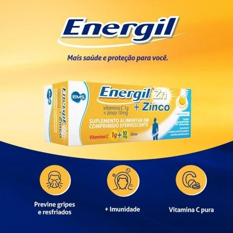 Energil Zinco 1g + 10mg 10 Comprimidos Efervescentes - Imagem 2