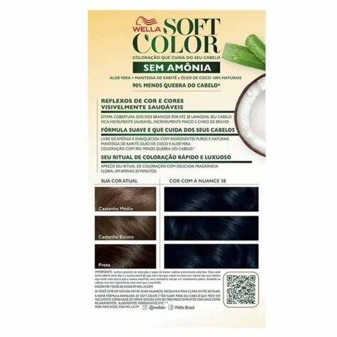 Tintura Soft Color Wella Sem Amônia 28 Preto Azulado 125ml - Imagem 2