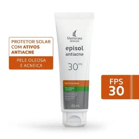 Protetor Solar Facial Episol Antiacne FPS30 Pele Oleosa e Acneica 60ml - Imagem 2