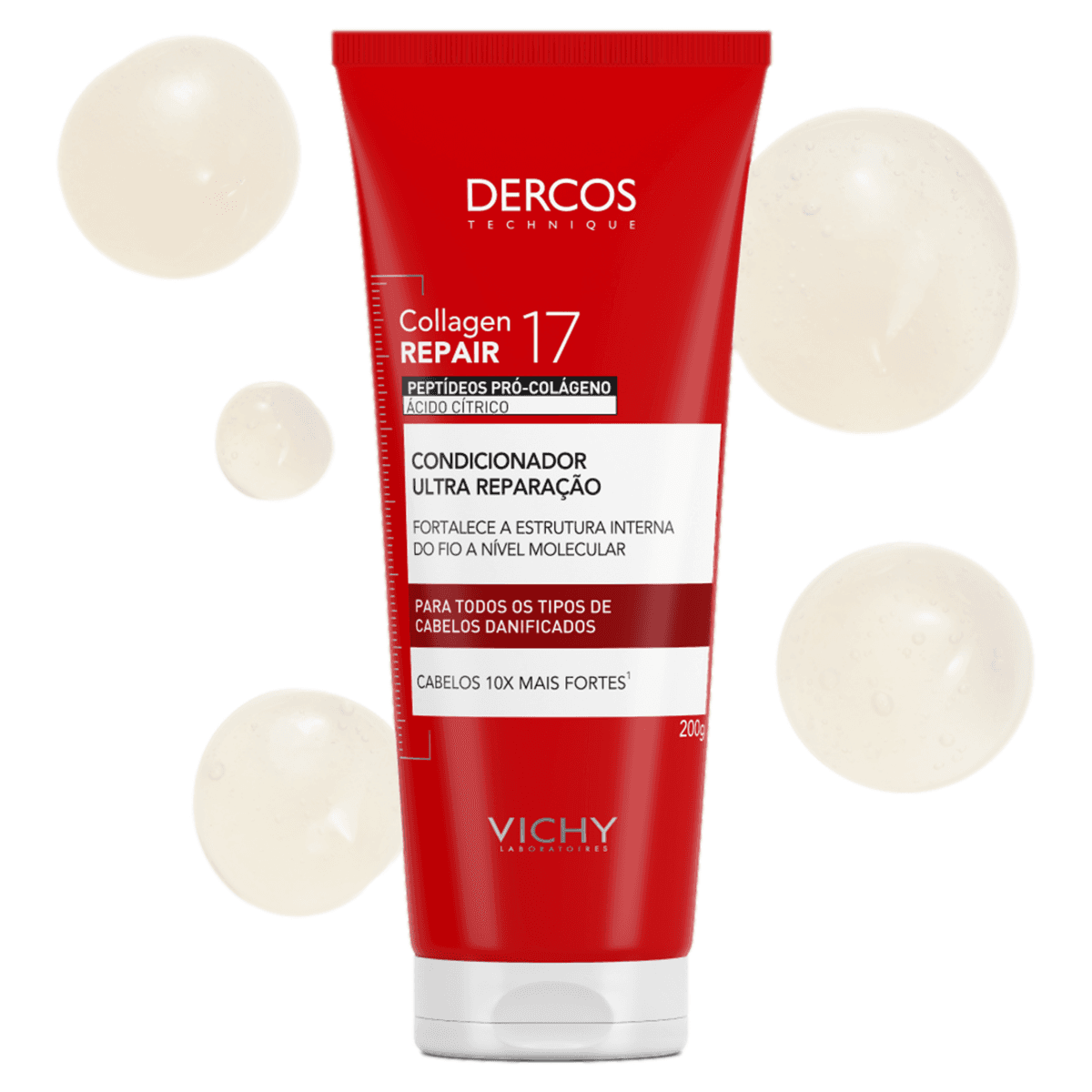 Condicionador Dercos Vichy Collagen 17 Repair Ultra Reparação 200g - Imagem 1