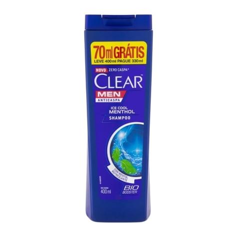 Shampoo Clear Men Anticaspa Ice Cool Menthol Leve 400ml Pague 330ml - Imagem 1