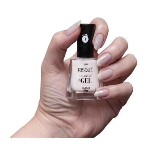 Esmalte Cremoso Risqué Diamond Gel Chá Branco 9,5ml - Imagem 2