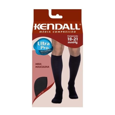 Meia Masculina Kendall Média Compressão Preta Tamanho G 3/4 Ref. 1813 - Imagem 1