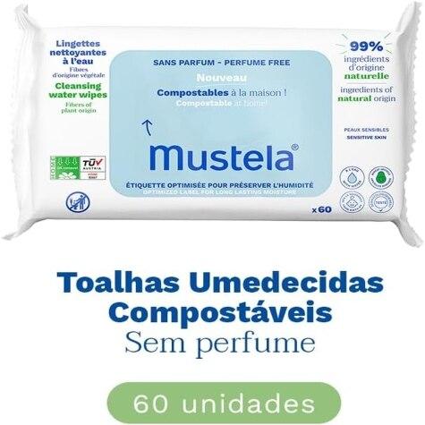 Lenço Umedecido Mustela Todo tipo de Pele Sem Perfume 60 Unidades - Imagem 2