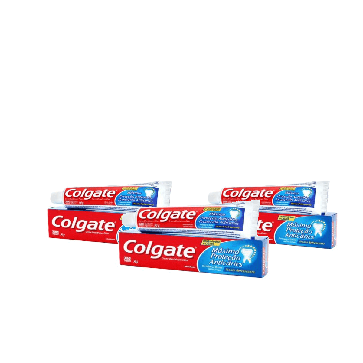 Kit 3 Unidades Creme Dental Colgate Máxima Proteção Anticáries 90g - Imagem 1