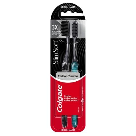 Escova Dental Colgate Slim Soft Black 2 Unidades - Imagem 1