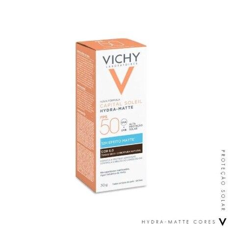 Protetor Solar Facial Vichy Capital Soleil Hydra-Matte FPS 50 Cor 6.0 30g - Imagem 2