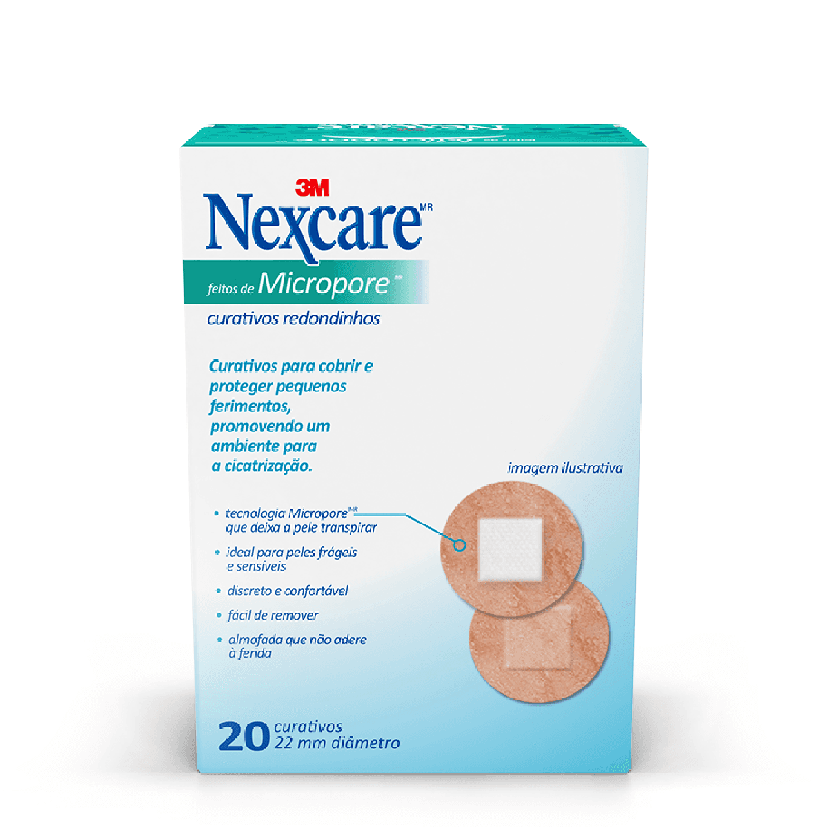 Curativo Nexcare Micropore Redondo 20 Unidades - Imagem 1
