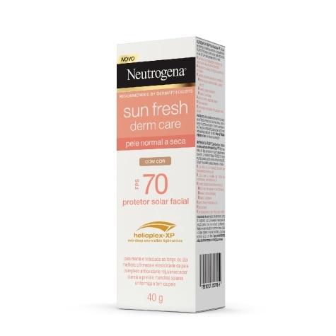 Protetor Solar Facial Neutrogena Sun Fresh Derm Care FPS70 Pele Normal a Seca Com Cor 40g - Imagem 2