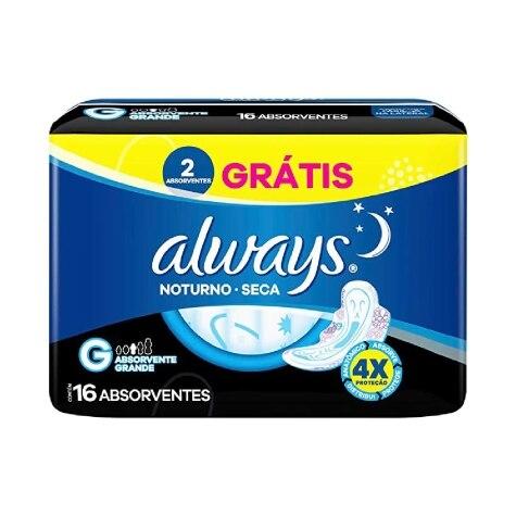 Absorvente Noturno Seca com Abas Always Noites Tranquilas 16 Unidades Leve mais Por menos - Imagem 3