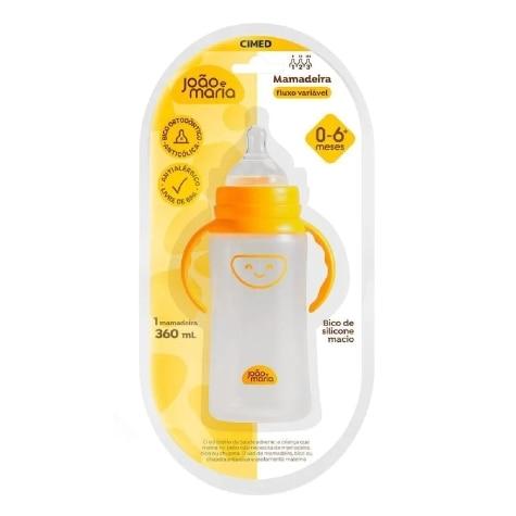 Mamadeira João e Maria Amarelado Bico Orto 360ml - Imagem 1