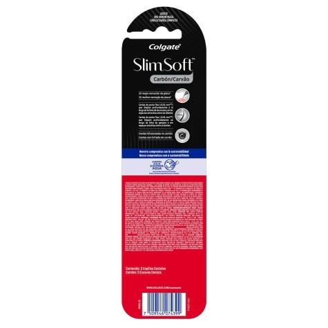 Escova Dental Colgate Slim Soft Black 3 Unidades - Imagem 2