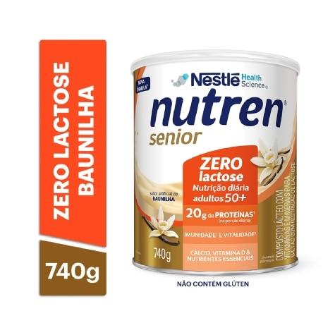 Complemento Alimentar Nutren Senior Zero Lactose Sabor Baunilha 740g - Imagem 2