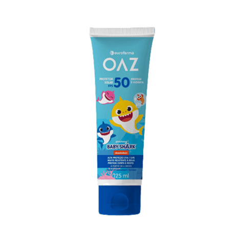Protetor Solar OAZ Baby Shark Infantil FPS50 125ml - Imagem 1